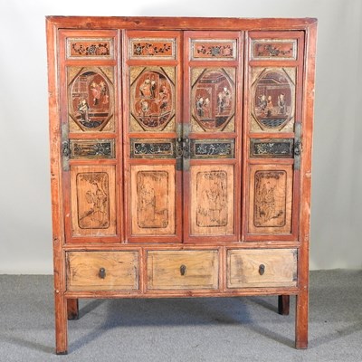 Lot 492 - A Chinese painted cabinet