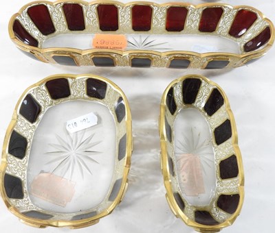 Lot 38 - An early 20th century Bohemian glass dressing table set