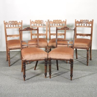 Lot 500 - A set of four Edwardian walnut dining chairs