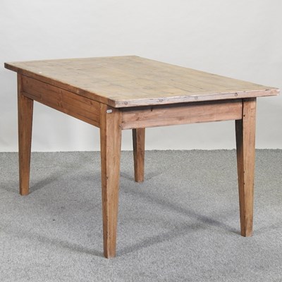 Lot 385 - A handmade rustic pine kitchen table