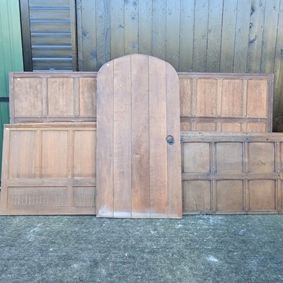 Lot 312 - A collection of antique oak panels