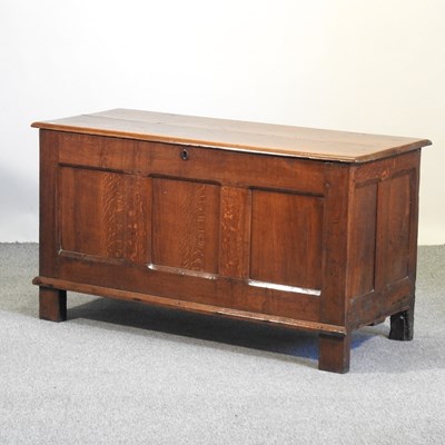 Lot 433 - An 18th century oak coffer