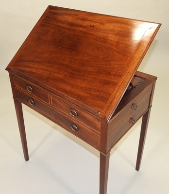 Lot 48 - A Regency mahogany and boxwood strung reading table