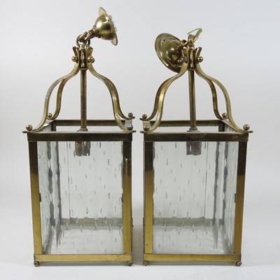 Lot 188 - A pair of brass hanging lanterns