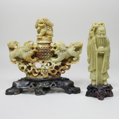 Lot 90 - Two Chinese soapstone carvings