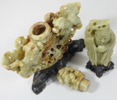 Lot 90 - Two Chinese soapstone carvings