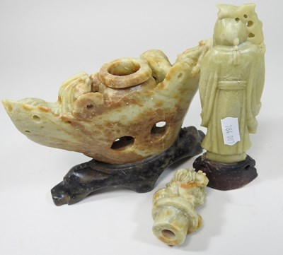 Lot 90 - Two Chinese soapstone carvings