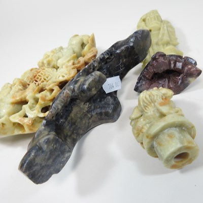 Lot 90 - Two Chinese soapstone carvings