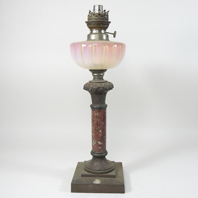 Lot 50 - A 19th century bronzed oil lamp base