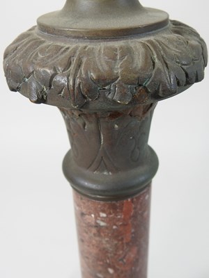 Lot 50 - A 19th century bronzed oil lamp base