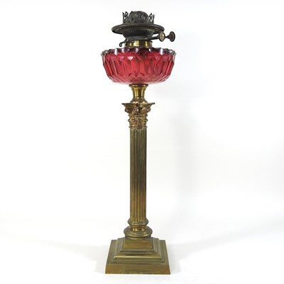 Lot 185 - A  19th century brass oil lamp base
