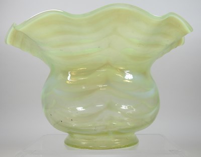 Lot 34 - A vaseline glass oil lamp shade