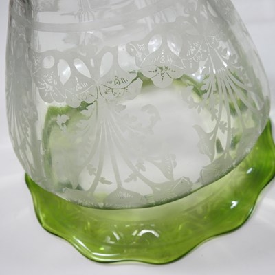 Lot 27 - A glass oil lamp shade