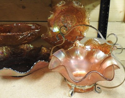 Lot 241 - A collection of carnival glass