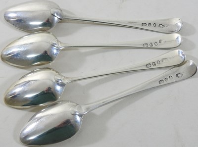 Lot 3 - A collection of five old English pattern silver teaspoons