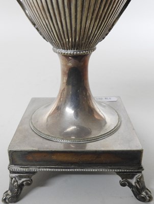 Lot 12 - An early 20th century silver plated oil lamp base