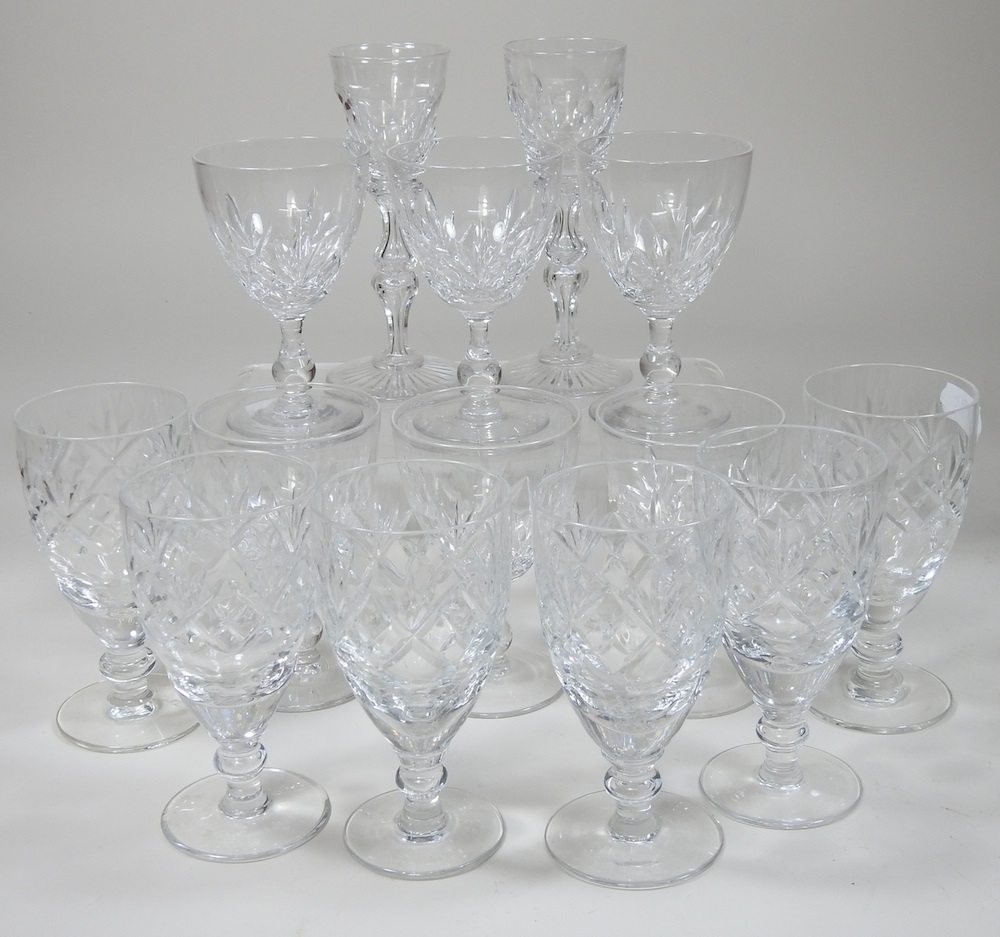 Lot 260 A collection of cut glass drinking glasses