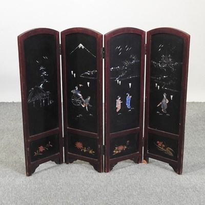 Lot 512 - A Japanese lacquered table screen
