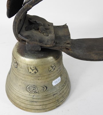 Lot 33 - A Swiss bronze cow bell