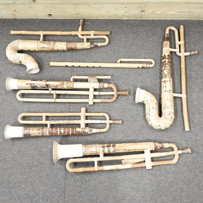 Lot 155 - A collection of bamboo woodwind instruments