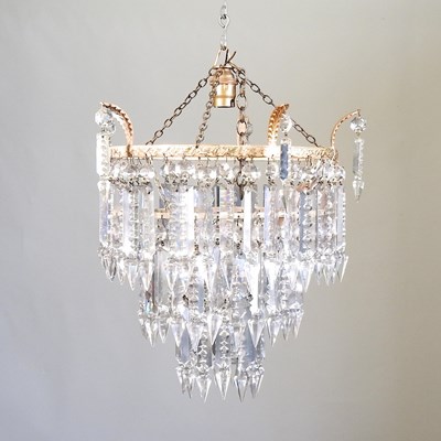 Lot 219 - An early 20th century cut glass ceiling light