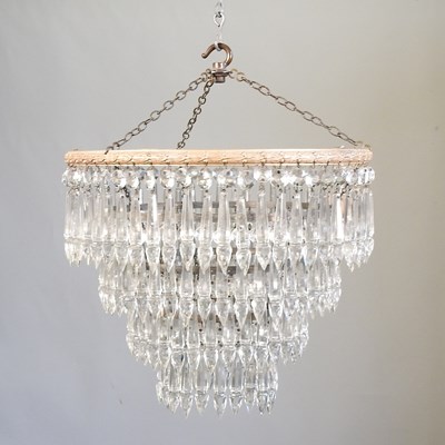 Lot 150 - An early 20th century cut glass ceiling light