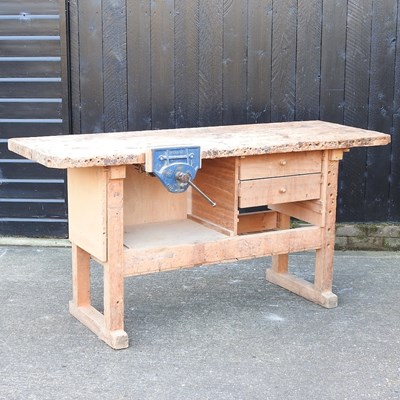 Lot 305 - A workshop woodwork bench