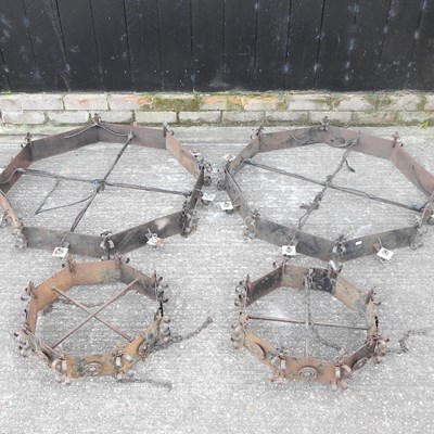 Lot 332 - A pair of iron chandeliers