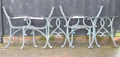 Lot 16 - Two pairs of metal garden bench ends