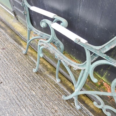 Lot 16 - Two pairs of metal garden bench ends