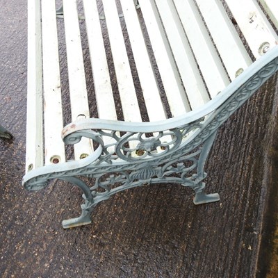 Lot 17 - A cast iron and slatted wooden garden bench