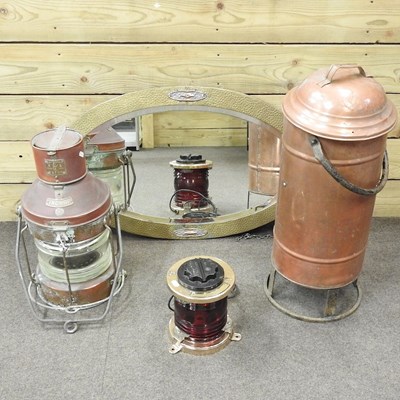 Lot 215 - A copper ship's lantern