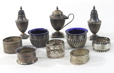 Lot 18 - A collection of silver condiments