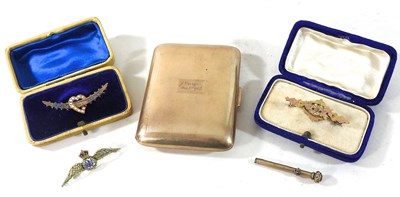 Lot 108 - A gold plated cigarette case