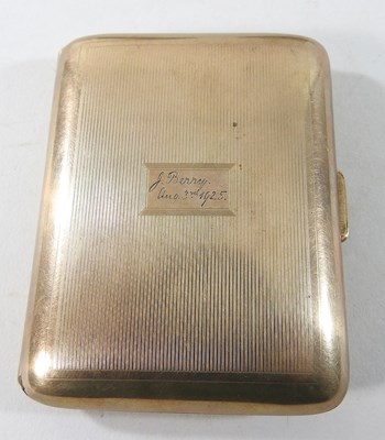 Lot 108 - A gold plated cigarette case