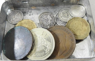Lot 111 - A tin of coins