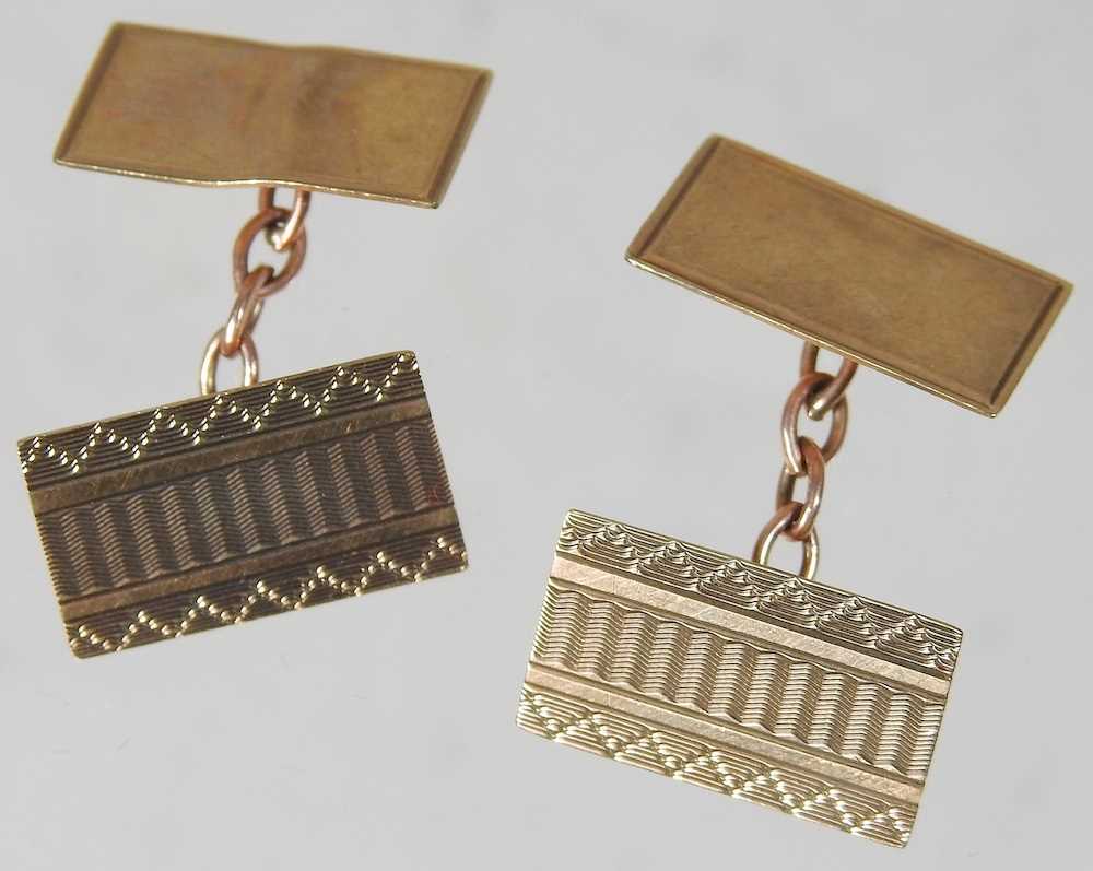 Lot 56 A Pair Of 9 Carat Gold Cufflinks lot-56-a-pair-of-9-carat-gold-cufflinks