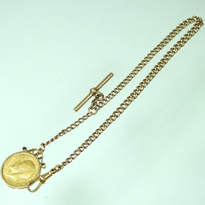 Lot 30 - An early 20th century 9 carat gold pocket watch chain