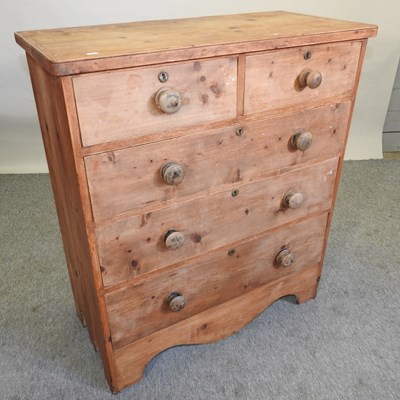 Lot 105 - A Victorian stripped pine chest