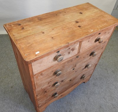 Lot 105 - A Victorian stripped pine chest