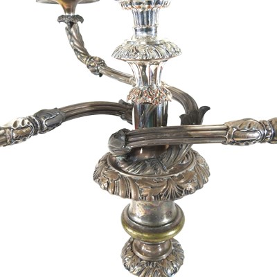 Lot 57 - A large 19th century silver plated candelabra