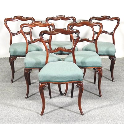 Lot 446 - A set of six Victorian rosewood dining chairs