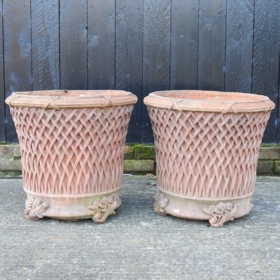 Lot 301 - A pair of large terracotta planters