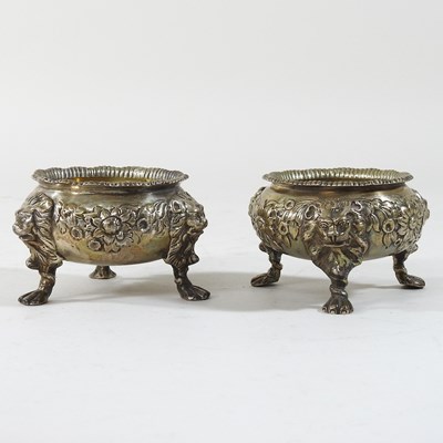 Lot 100 - A matched pair of silver open salts