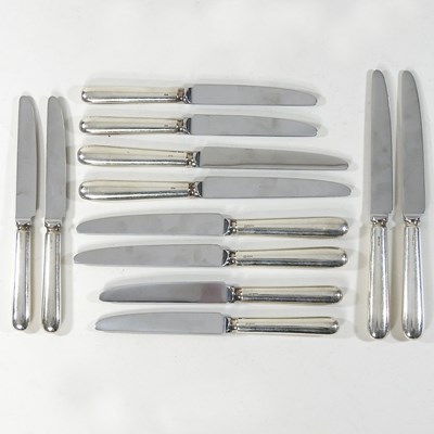 Lot 20 - A set of twelve silver handled knives