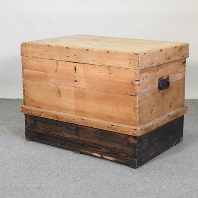 Lot 372 - An antique pine trunk