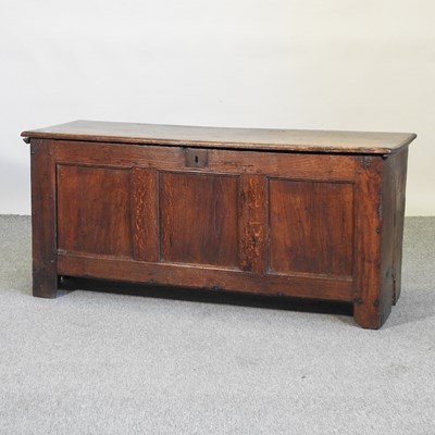 Lot 454 - An 18th century oak coffer