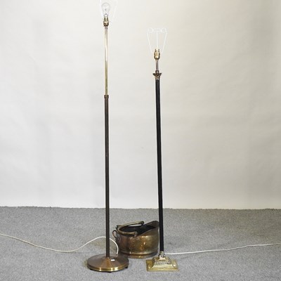 Lot 221 - A brass standard lamp