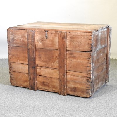 Lot 437 - An antique pine trunk