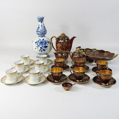 Lot 166 - A Cartlon Ware Rouge Royal coffee service